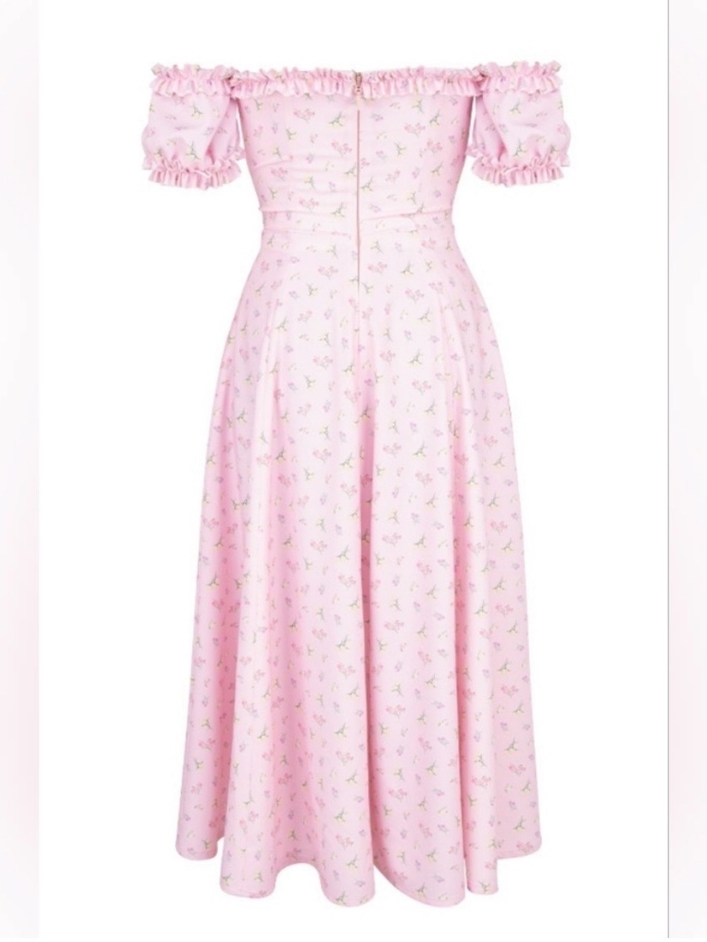 House Of CB Lauren Dress Small NWOT Pink Floral Midi Dress - Picture 5 of 9
